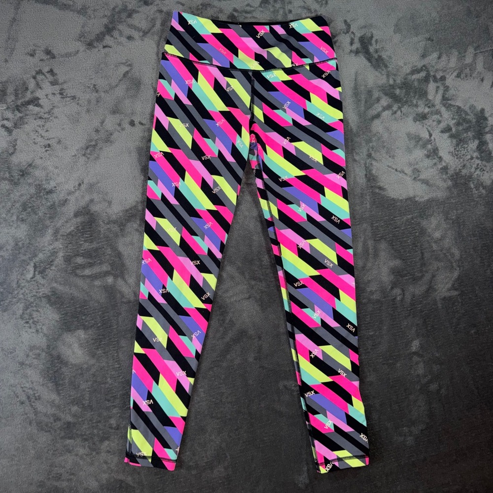 Womens Small VSX Victoria's Secret Leggings Multi Excellent Geometric Athletic